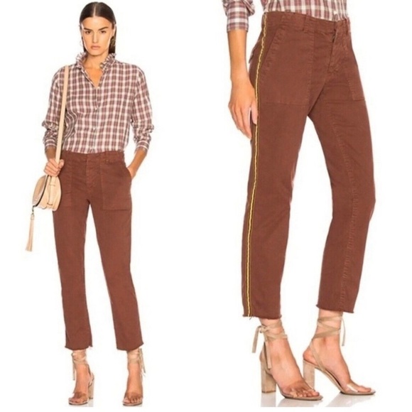 NEW NILI LOTAN Jenna Pant with Tape in rust